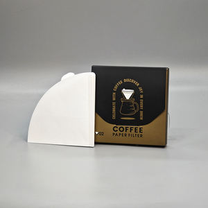 Filtros de Café Desechables de Papel Natural Blanco en Forma de V de Alta Calidad para Preparar Café por Goteo y Vertido - Product Image 1