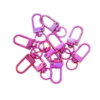 Alliage de zinc couleur AB peinture porte-clés coloré métal homard griffe fermoirs pivotants lanières déclencheur mousqueton sangle