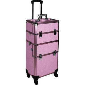 Estuche 4 en 1 con estructura de aluminio para maquillaje, carrito con 4 ruedas y 2 llaves - Product Image 2
