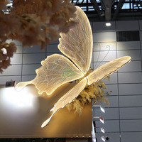 Lampe de sol papillon luminescent géant à LED, éclairage de chemin pour mariage, décoration d'événements
