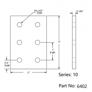 Xác minh Nhà cung cấp 10 Series 6 lỗ-hình chữ nhật phẳng tấm nhôm tấm nối cho nhôm đùn hồ sơ #6402 - Product Image 3