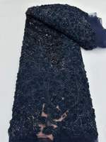 Tissu brodé de fleurs en relief tridimensionnelles avec perles pour robes de mariée et robes de soirée Robes de mariée et tenues de soirée