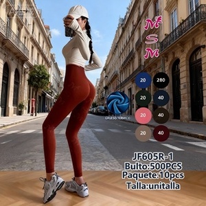 JF605R-1 Leggings da Donna a Vita Alta, Senza Cuciture, in Maglia Sportiva, Tinta Unita, in Spandex e Poliestere, per Tutte le Stagioni - Product Image 3