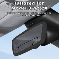 Protection en silicone pour le cadre du rétroviseur, protection des bords, accessoires intérieurs de voiture pour Tesla Model Y / 3