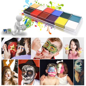 Set di pittura professionale per il viso e il corpo di Halloween a 12 colori per feste d'arte e trucco a base di forniture per la pittura del corpo a base di olio - Product Image 4
