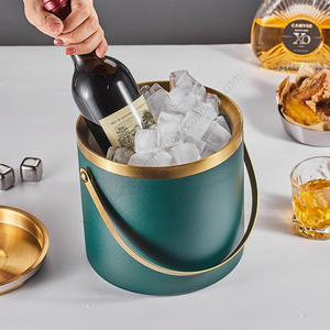 Seau à glace isotherme double paroi en acier inoxydable personnalisable de haute qualité SYH1361 avec couvercle pour le camping – Vente en gros - Product Image 1