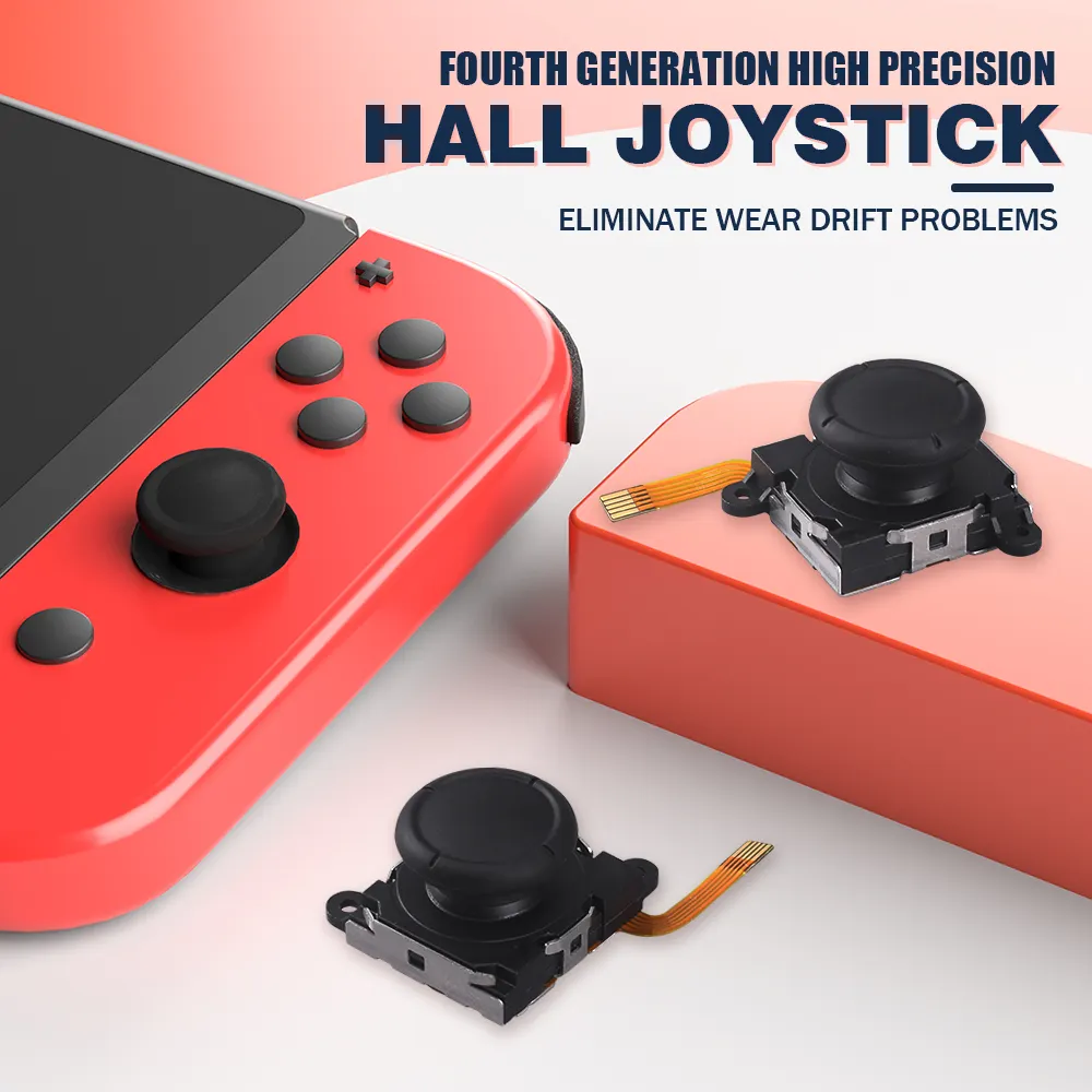 สําหรับสวิตช์ Nintendo คอนโทรลเลอร์ Hall Effect จอยสติ๊กแบบอะนาล็อก 3D แอนะล็อกทดแทน