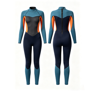 Women's Full Body One Piece Diving Wetsuit Front Printed Long Sleeve Long Leg Flatlock Stitching Anti Slip Wear Resistant Knee