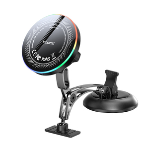 Soporte Magnético Inalámbrico Ajustable para <span class=keywords><strong>Auto</strong></span> Toocki de 15W, Estructura de Doble Pivote, Protección Contra Sobrecalentamiento, Luz Colorida para Conducción Nocturna - Product Image 1