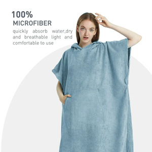 Serviette <span class=keywords><strong>de</strong></span> <span class=keywords><strong>plage</strong></span> à capuche en <span class=keywords><strong>microfibre</strong></span> à séchage rapide tissée toute saison avec logo personnalisé pour adultes - Product Image 3