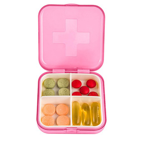 Boîte à médicaments portable en plastique PP écologique, petit compartiment pour le rangement des pilules, capsules et comprimés, bacs et boîtes de rangement en plastique - Product Image 1