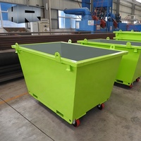 Conteneur de déchets pour grue de chantier, benne de 1,5 mètre cube, benne à ordures, chargeur de benne, équipement de traitement des déchets
