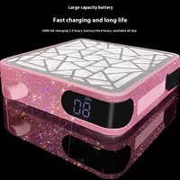 Aspirateur YF 220V avec rangement pour strass, moteur sans balais incrusté de diamants, en plastique, style français, forme carrée