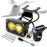 Projecteur LED super lumineux 20W, carré, étanche, avec interrupteur, universel pour moto/vélo/VTT