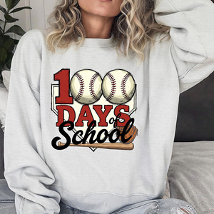 Transferencia DTF de Béisbol para 100 Días de Clases, Listo para Planchar, para Amantes del Béisbol, Feliz 100 Días, Transferencia DTF para Camisetas - Product Image 5