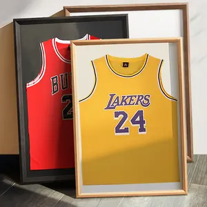 MDF Wood Photo Frame With Plastic Glass Jersey Display Box Jersey Frame Display Case Poster Shadow Box