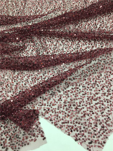 Luminic Green Sequin <strong>Fabric</strong> Gala Dinner Fashion Dress Sequins Mesh <strong>Lace</strong> <strong>Fabric</strong> <strong>Heavy</strong> Green Sequins <strong>Lace</strong> Latest - Product Image 2