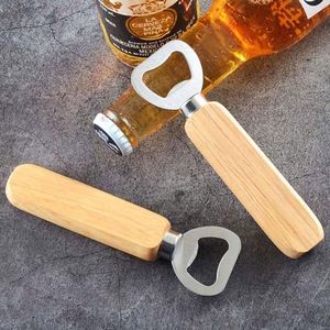 Abridor de Botellas de Cerveza con Mango de Madera y Logotipo Personalizado, Herramienta de Bar Portátil, Regalo Promocional de Cumpleaños, Abridor de Bebidas Rústico Grabado - Product Image 4