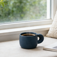 Tasse à café en porcelaine mate nordique simple, imprimée par sublimation, 200 ml - Passe au lave-vaisselle et au micro-ondes, réutilisable pour le petit-déjeuner/le lait