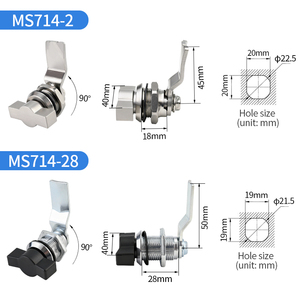 BLJ-MS714 กุญแจทรงกระบอกสแตนเลสแบบหมุนพร้อมมือจับสีดำ ขายดี - Product Image 5