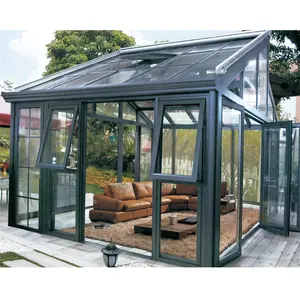 Villa Außenveranda Alljahreszeit Sonnenschlafzimmer Zusatz erweiterter Glas-Aluminium-Garten Wintergarten