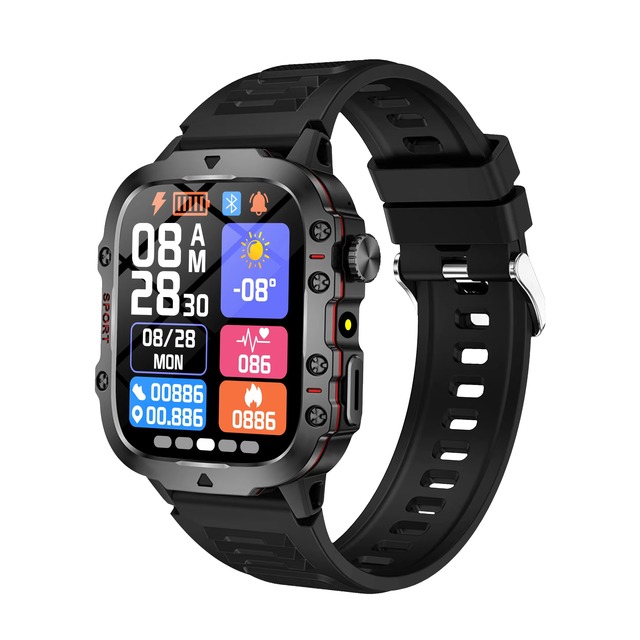 Sports Smart Watch Big Battery WIth Multi-Sport Modes Altimeter Barometer Smart Notifications IP67 TFT Magnetic Answer Call