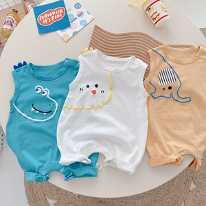 Tuta <span class=keywords><strong>senza</strong></span> <span class=keywords><strong>maniche</strong></span> <span class=keywords><strong>neonato</strong></span> sottile estate nuovo pagliaccetto <span class=keywords><strong>neonato</strong></span> simpatico abbigliamento per bambini - Product Image 1