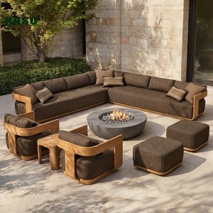 Ensemble <span class=keywords><strong>de</strong></span> canapés <span class=keywords><strong>de</strong></span> <span class=keywords><strong>jardin</strong></span> en bois massif imperméable <span class=keywords><strong>de</strong></span> luxe moderne pour villa, canapé d'extérieur modulable pour hôtel, ensemble <span class=keywords><strong>de</strong></span> canapés <span class=keywords><strong>de</strong></span> patio en teck - Product Image 1