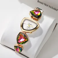 Montre-bracelet élégante pour femme avec bracelet en strass, cadran irrégulier, mouvement à quartz, Reloj Mujer