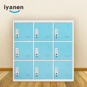 IYANEN KD struttura chiave blocco Colorato 9 porte blu piccolo metallo Di Immagazzinaggio del telefono Personale locker