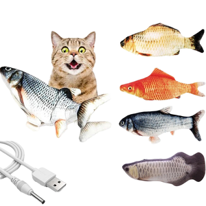 Promoción Venta Interactivo Floppy Fish Cat Toy USB Cargado y lavable con <span class=keywords><strong>Catnip</strong></span> 10PCs MOQ Plástico Metal Regalos para gatos - Product Image 2