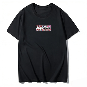 Camiseta de hombre personalizada con logo, estilo casual, estampado, manga corta, 100% algodón, estilo hip-hop vintage, para verano. - Product Image 5