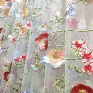 Đám Cưới Sang Trọng Thêu Lưới Ren Tulle Flower Sequins Vải
