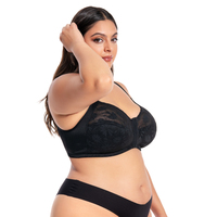 Soutien-Gorge en Dentelle Grande Taille Doux Sans Armature à Ouverture Devant en Polyamide pour Femmes, Grande Taille et Poitrine Généreuse, Vente en Gros