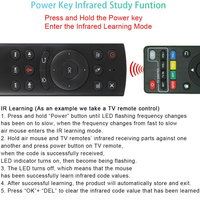 Control Remoto Inteligente por Voz G20S 2.4G con Aprendizaje de Código IR, Mini Mouse Inalámbrico Universal de 10m