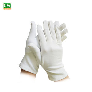Guantes de trabajo de dedo completo, protectores de manos blancos, 100% algodón, para jardín - Product Image 3