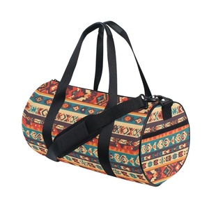 Sac de voyage week-end imperméable avec logo personnalisé, motif tribal aztèque indien bohème, sac de sport, sac de voyage pour femme - Product Image 2