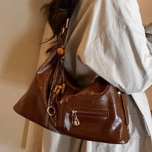 Large Capacity Tote <b>Bag</b> Women PU Leather Tote <b>Bag</b> Retro Casual Shoulder <b>Bag</b> for <b>Work</b> Commute - Product Image 1