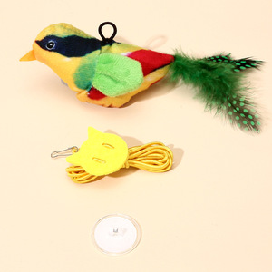 Juguete Realista para Gatos con Forma de Pájaro Cantante, Pluma Colgante, Interactivo, con Sonido, Juguete Chirriante para Mascotas - Product Image 5