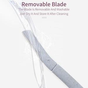 Outils de soins de beauté Paille de blé Poignée droite <span class=keywords><strong>Tondeuse</strong></span> à sourcils recyclable - Product Image 6