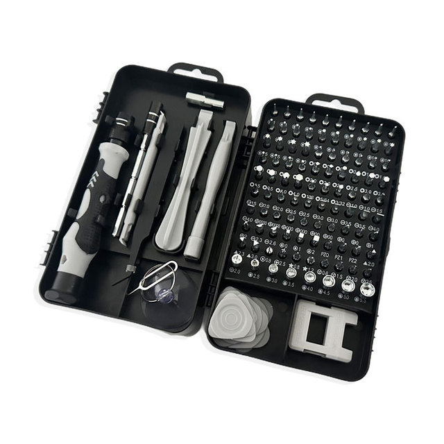 115 1 Professional Portable Cell Phone Repair Kit Hand Operated Precision Screwdriver Bit Set Magnetic Hard Case 1-Year Warranty