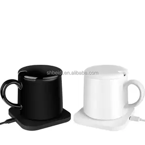 2 in 1 Usb wireless charging Coffee Cup Heater Temperature Control Coffee Cup Heater With Wireless Charger