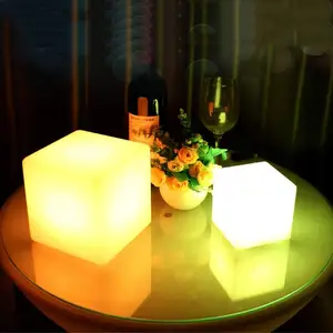 Modern led cube stool rechargeable lantern glowing toy night club party wedding lighting cube for toddlers