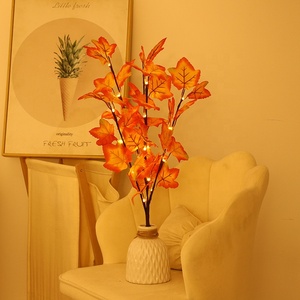Lampu pohon cabang daun Maple buatan LED, lampu dekorasi lanskap dioperasikan baterai untuk pesta liburan lampu Natal - Product Image 5