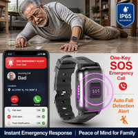 Botón de Pánico SOS con Alerta de Caídas para Personas Mayores, Rastreador de Pulsera GPS 4G G69, Compatible con Monitoreo de Frecuencia Cardíaca y Temperatura