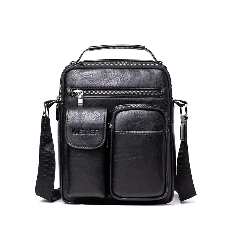 Novo estilo homens negócios mensageiro saco personalizado pu couro mensageiro crossbody saco para homens