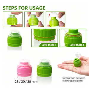 Tapa de Botella de Agua Deportiva de Plástico de 28 mm y 30 mm con Sistema de Empuje y Extracción para Bebidas Energéticas - Product Image 2