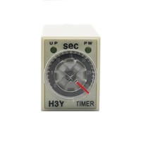AC 110V 220V 380V Tombol Putar Penundaan Daya DPDT 5S 10S 30S 60S 3M 5M 10M 30M Timer Relay Waktu H3Y-2 Dengan Basis D455