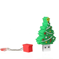 Nouvelle clé USB 2.0 sur le thème des fêtes de Noël 2026, en forme de sapin de Noël de dessin animé, avec porte-clés