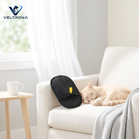 Gant de nettoyage pour animaux de compagnie, en maille noire, tissu nid d'abeille, pour enlever les poils de chien et de chat, réutilisable, avec sangle élastique, en velours